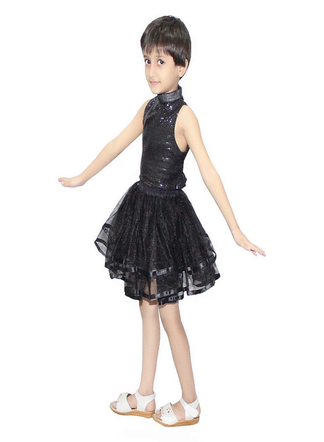 كاكو فانسي دريسيس زي تنكري من كاكو، تنورة توتو، زي رقص غربي - أسود، مقاس 3-4 سنوات، للبنات - Image 2